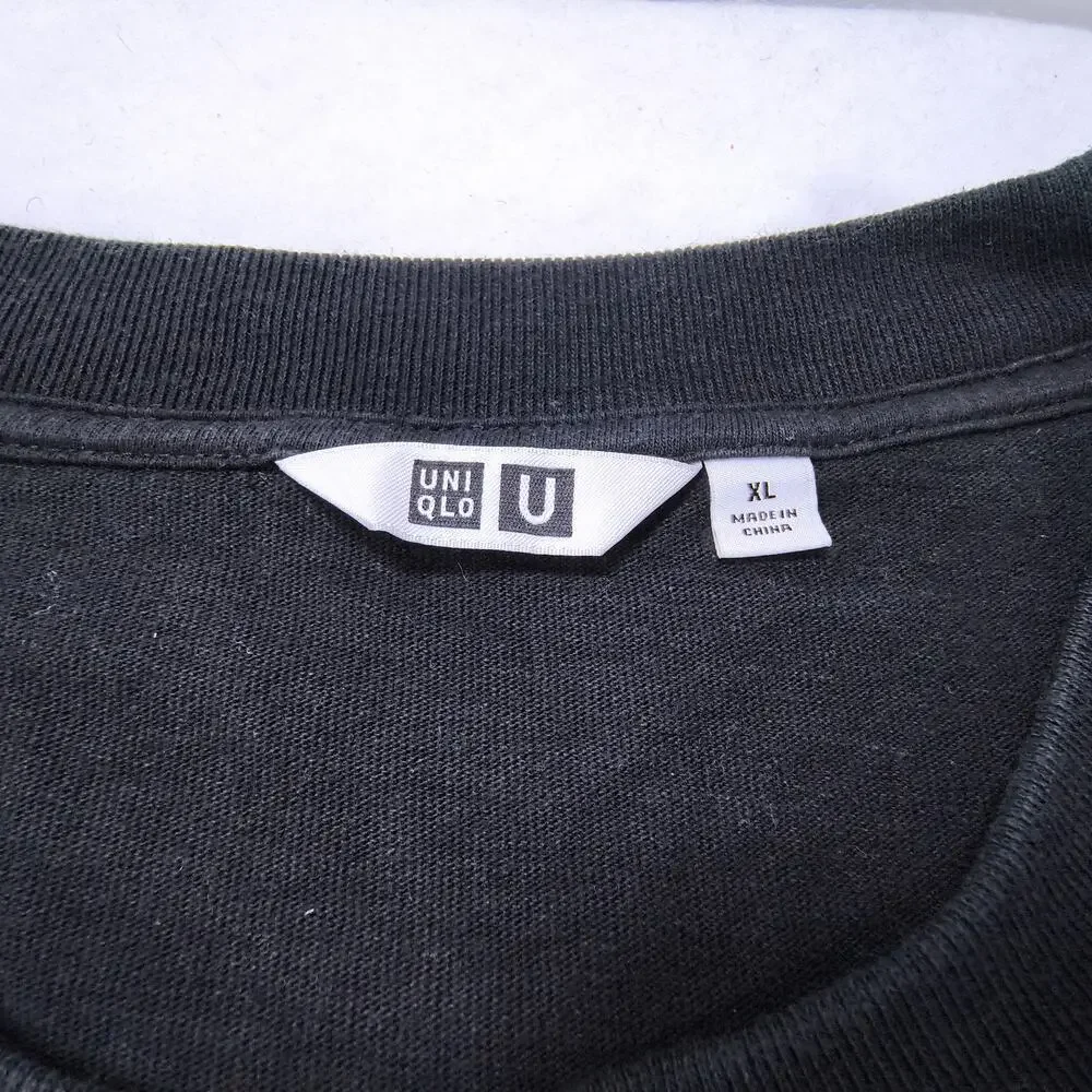 UNIQLO Short Sleeve Graphic Crew Neck T Shirt Mens Size Extra Large XL Black - Picture 3 of 8